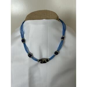 Fun Vtg Multi Strand Beaded Necklace . Measures 18”